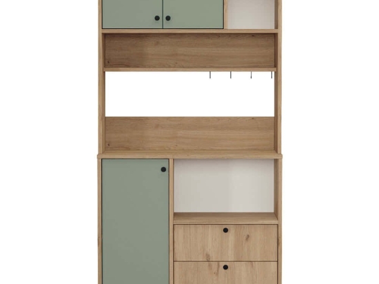 Ντουλάπι Κουζίνας 956LCS3582 88x35,5x180cm Oak-Green Μοριοσανίδα, Μέταλλο