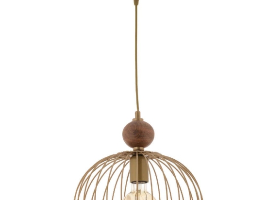 Φωτιστικό Οροφής Dorris Wood 390FLH2309 Φ30x60cm 1xE27 40W Gold-Brown Opviq