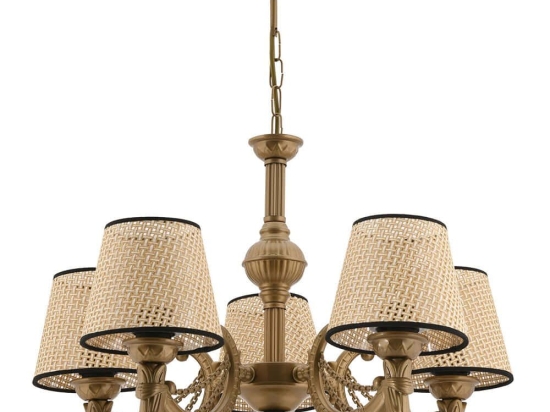 Φωτιστικό Οροφής Fiona Coral Chain 390FLH2324 55x65cm 5xE27 40W Natural-Gold Opviq