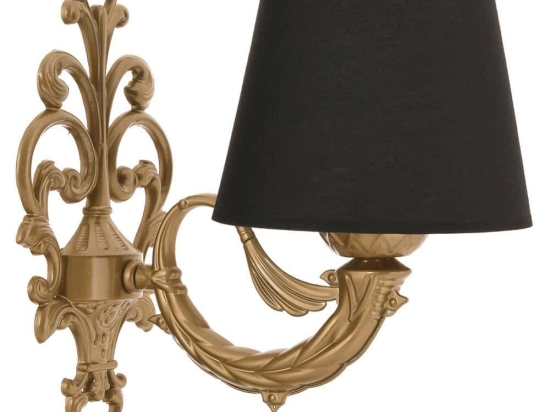 Φωτιστικό Τοίχου - Απλίκα Lily 390FLH2353 26x24cm 26x24cm 1xE27 40W Black-Gold Opviq