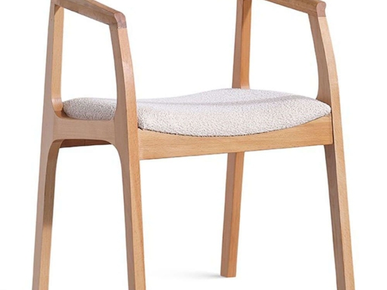 Πολυθρόνα Alfa Teddy 117FRF1304 50x53x70cm Natural-Cream Ξύλο,Ύφασμα