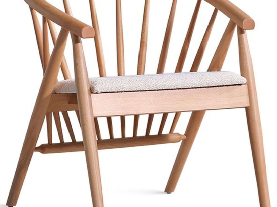 Πολυθρόνα Rizoma Teddy 117FRF1309 57x58x76cm Natural-Cream Ξύλο,Ύφασμα