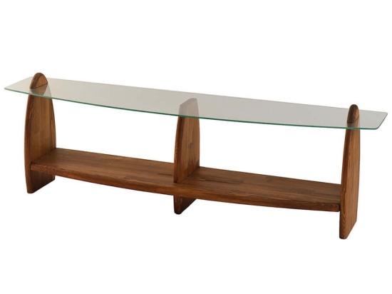Έπιπλο Τηλεόρασης Surf 552NOS1533 160x35x45cm Chestnut-Clear