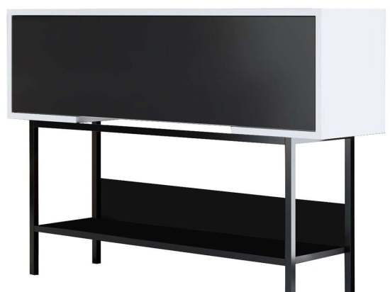 Κονσόλα Force 618BLY1413 120x30x81cm Black-White Μοριοσανίδα, Μέταλλο