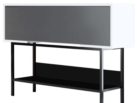 Κονσόλα Force 618BLY1414 120x30x81cm Anthracite-White Μοριοσανίδα, Μέταλλο