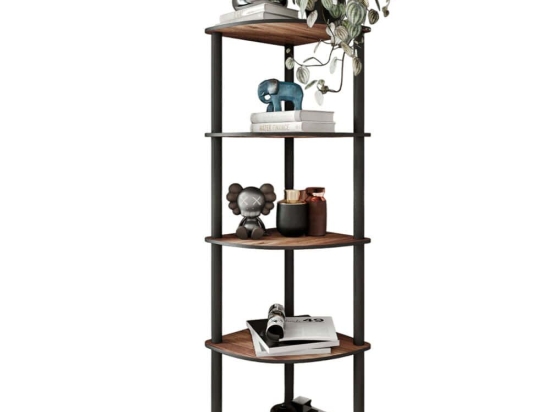 Ραφιέρα Δαπέδου Γωνιακή 282PTR1103 34x34x139cm Walnut