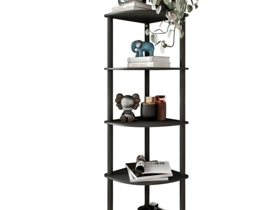 Ραφιέρα Δαπέδου Γωνιακή 282PTR1105 34x34x139cm Black