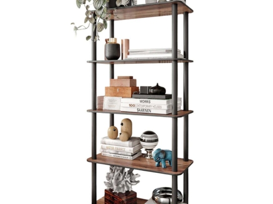 Ραφιέρα Δαπέδου 282PTR1106 60x30x139cm Walnut