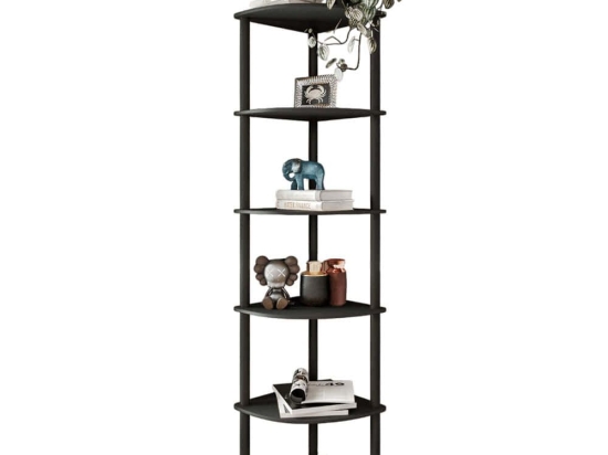 Ραφιέρα Δαπέδου Γωνιακή 282PTR1109 34x34x173cm Black