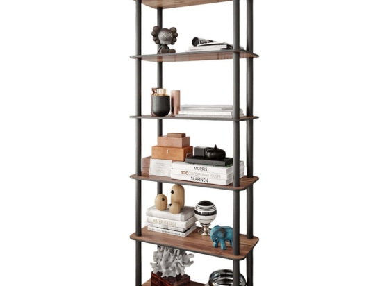 Ραφιέρα Δαπέδου 282PTR1111 60x30x173cm Walnut