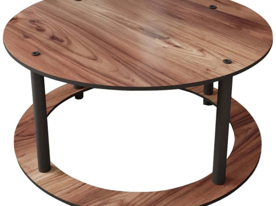 Τραπέζι Σαλονιού Hole Round 282PTR1508 Φ70x38cm Walnut