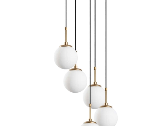 Φωτιστικό Οροφής Orbital 521SHN3460 40x40x115cm 5xE14 40W Gold Opviq