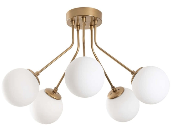 Φωτιστικό Οροφής - Πλαφονιέρα Orion 521SHN3516 Φ62x40cm 5xE14 40W Gold Opviq