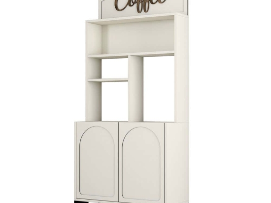 Ντουλάπι Kουζίνας Lyon 845HCT5805 81,3x35x200cm Cream Μοριοσανίδα, Μελαμίνη