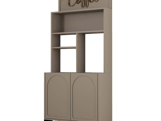 Ντουλάπι Kουζίνας Lyon 845HCT5806 81,3x35x200cm Mocha Μοριοσανίδα, Μελαμίνη