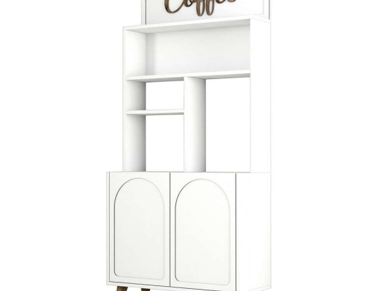 Ντουλάπι Kουζίνας Lyon 845HCT5807 81,3x35x202cm White Μοριοσανίδα, Μελαμίνη
