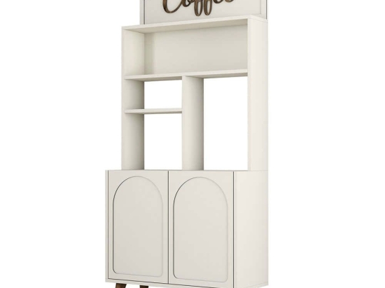 Ντουλάπι Kουζίνας Lyon 845HCT5808 81,3x35x202cm Cream Μοριοσανίδα, Μελαμίνη