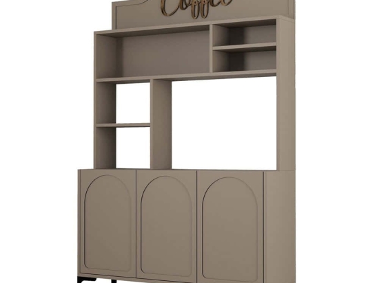 Ντουλάπι Kουζίνας Lyon 845HCT5815 120x35x200cm Mocha Μοριοσανίδα, Μελαμίνη