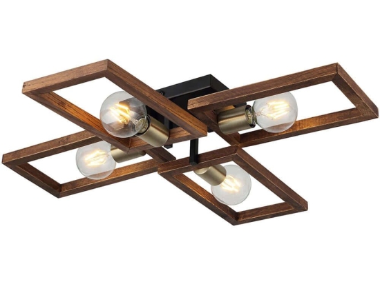 Φωτιστικό Οροφής - Πλαφονιέρα Era 341LCA1122 70x11cm 4xE27 40W Brown Opviq