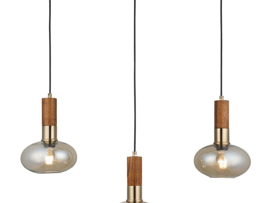 Φωτιστικό Οροφής - Ράγα Hena 341LCA1243 80x176cm 3xE27 40W Brown-Gold Opviq