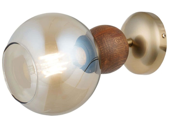 Φωτιστικό Τοίχου - Απλίκα Bonne 341LCA1608 25x21cm 1xE27 40W Brown-Gold Opviq