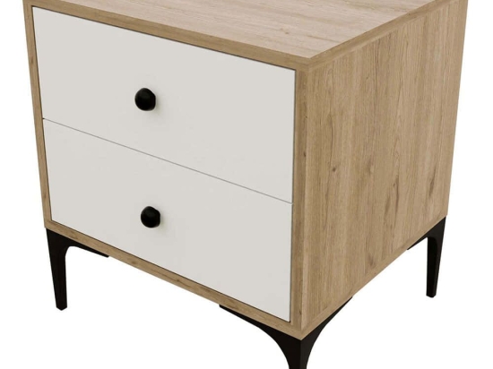 Κομοδίνο Agata 389MZA1728 52x45x56,1cm Oak-White