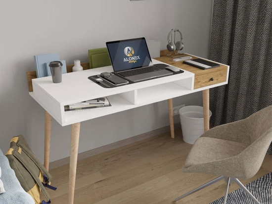 Γραφείο Flex 360ALE1303 120x53x72cm White-Oak