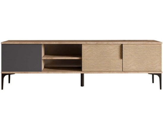 Έπιπλο Τηλεόρασης Tarz 360ALE1701 180x33x49cm Anthracite-Oak