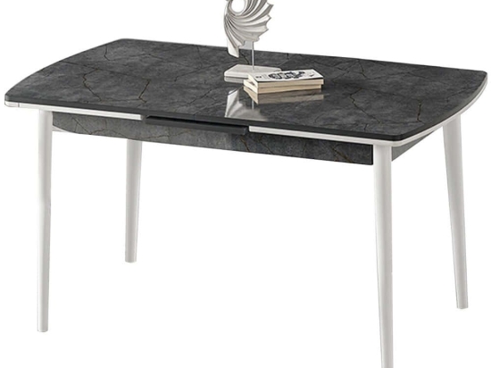 Τραπέζι Επεκτεινόμενο Toskana 107BCK1510 132/170x76,5x79cm Stone Effect Anthracite-White Μοριοσανίδα,Ξύλο