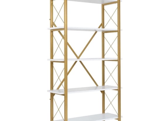 Ραφιέρα Δαπέδου Elysian 241NRD1335 90x33,5x180cm White-Gold