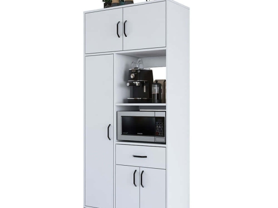 Ντουλάπι Κουζίνας 893RAN5458 90x40x198,6cm White Μοριοσανίδα, Μελαμίνη