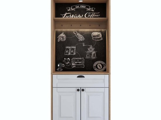 Ντουλάπι Κουζίνας 893RAN4967 70x40x186,4cm White-Oak Μοριοσανίδα, Μελαμίνη