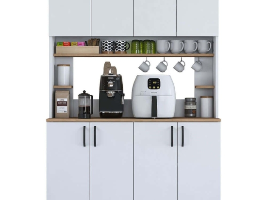 Ντουλάπι Κουζίνας 893RAN4975 120x40x184,2cm White-Oak Μοριοσανίδα, Μελαμίνη