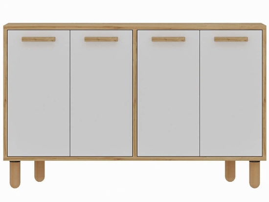 Μπουφές Venedik 327ODS1283 120x29,6x73,6cm Oak-White Μοριοσανίδα, Μελαμίνη