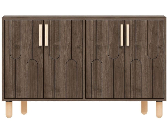 Μπουφές Vincent 327ODS1288 120x29,6x73,6cm Walnut-Oak Μοριοσανίδα, Μελαμίνη