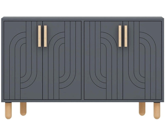 Μπουφές Rodney 327ODS1290 120x29,6x73,6cm Anthracite-Oak Μοριοσανίδα, Μελαμίνη
