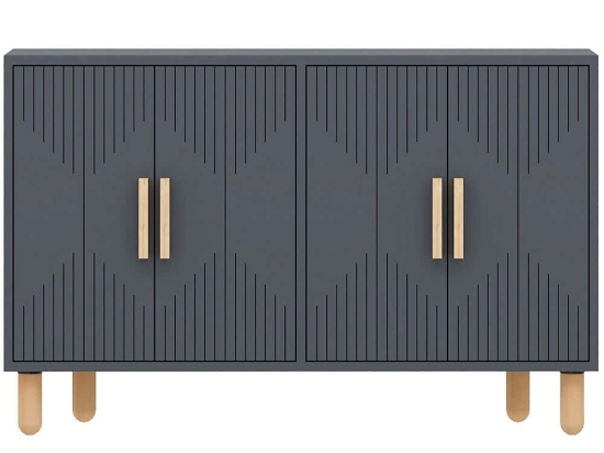 Μπουφές Roger 327ODS1300 120x29,6x73,6cm Anthracite-Oak Μοριοσανίδα, Μελαμίνη