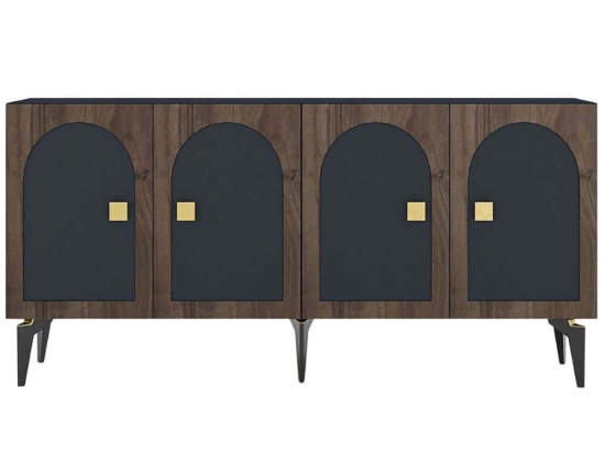 Μπουφές Owen 475OLV2321 150x40x79cm Multi-Anthracite Μοριοσανίδα, Μελαμίνη