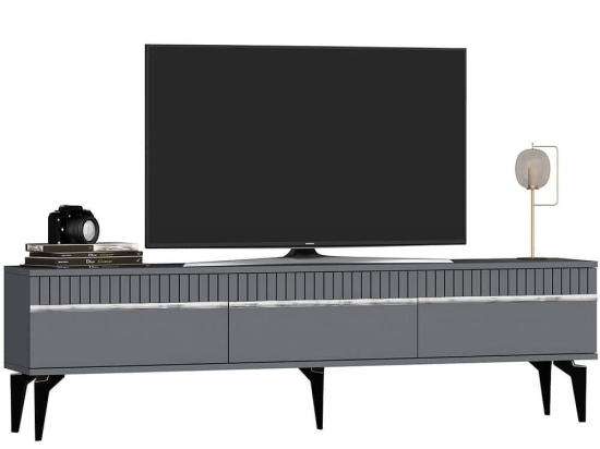 Έπιπλο Τηλεόρασης Defne 475OLV2902 180x29,6x44,6cm Anthracite-Silver
