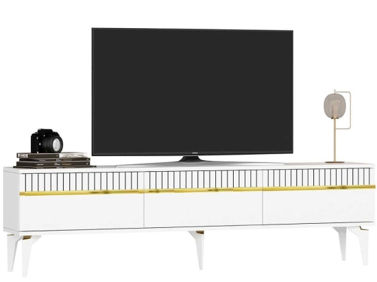 Έπιπλο Τηλεόρασης Defne 475OLV2903 180x29,6x44,6cm White-Gold