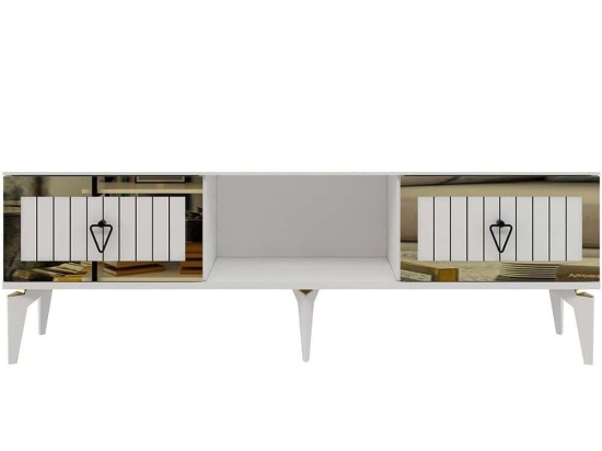 Έπιπλο Τηλεόρασης Linda 475OLV2907 150x29,6x44,6cm White-Gold