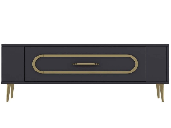 Έπιπλο Τηλεόρασης Retrop 475OLV2965 120x26,4x48,2cm Anthracite-Gold