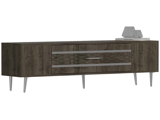 Έπιπλο Τηλεόρασης Dekolp 475OLV3004 150x35x48,2cm Walnut-Silver