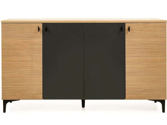 Μπουφές Tuval 230TVL1106 140x38x69,2cm Anthracite-Oak Πλαστικό,Μοριοσανίδα