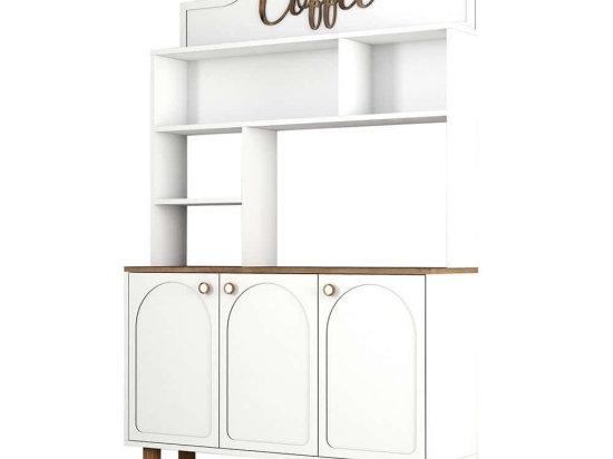 Ντουλάπι Kουζίνας Bohem 845HCT5821 120x35x203cm White Μοριοσανίδα, Μελαμίνη
