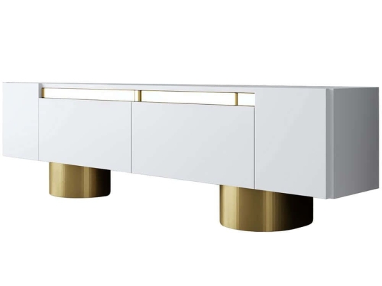 Έπιπλο Τηλεόρασης Bohem 618BLY1261 180x30x50cm White-Gold