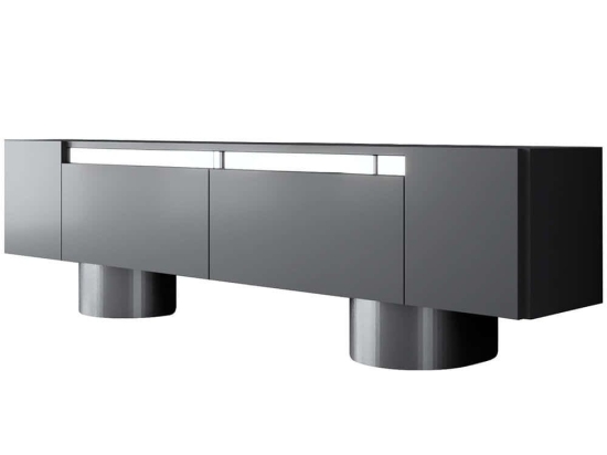 Έπιπλο Τηλεόρασης Bohem 618BLY1263 180x30x50cm Anthracite-Silver