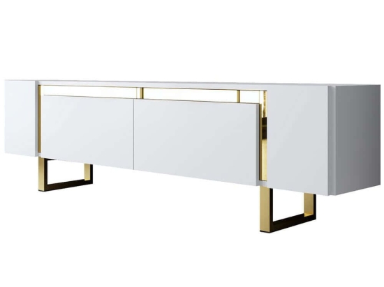 Έπιπλο Τηλεόρασης Yildiz 618BLY1270 180x30x50cm White-Gold