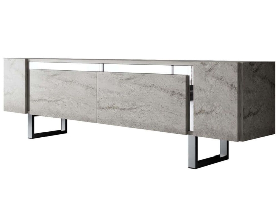 Έπιπλο Τηλεόρασης Yildiz 618BLY1274 180x30x50cm Travertine Grey-Silver