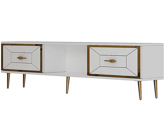 Έπιπλο Τηλεόρασης Arno 475OLV3065 150x29,6x40,6cm White-Gold